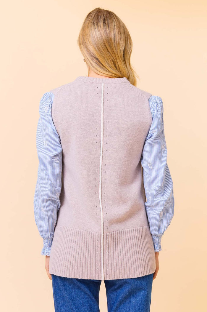 Merino Wool Long Knitted Tank | Oat - Aspiga