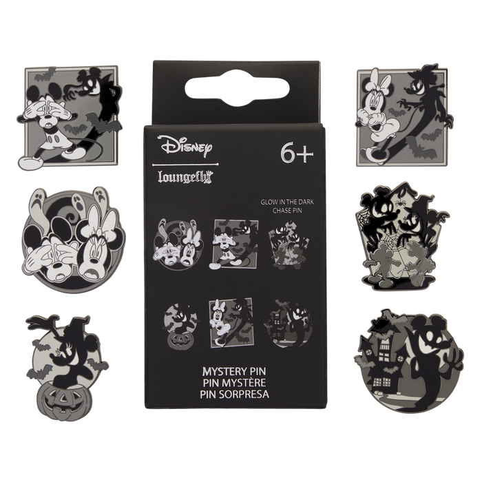Mickey and minnie ghost loungefly pin badge, 1 x random character supplied
