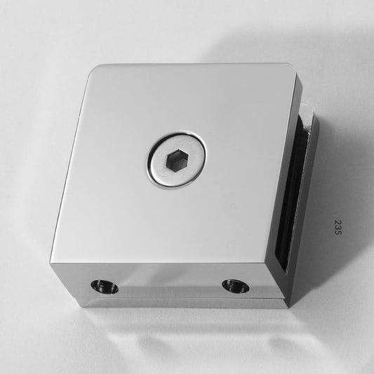 MICRO U BRACKET GLASS TO WALL MECHANICAL FIXING 90 Degrees - Chrome - Image 1