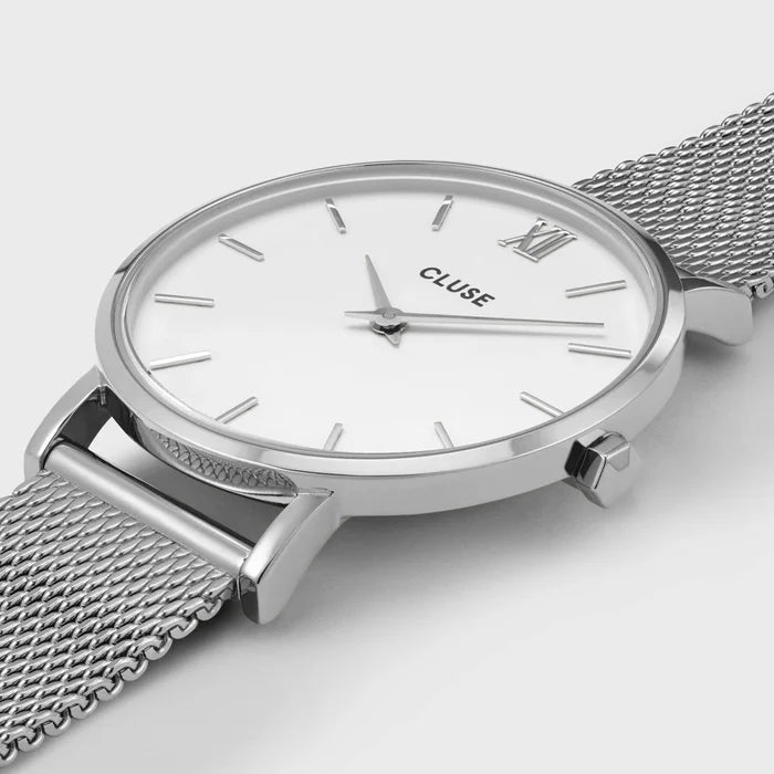 Minuit Watch Mesh, White, Silver Colour
CW0101203002