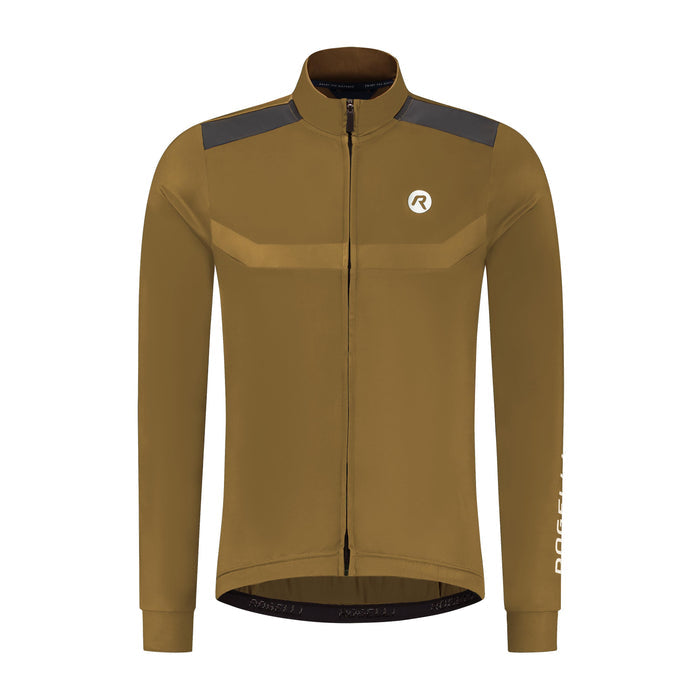 Rogelli Mono fietsshirt lange mouw heren bruin voorkant.