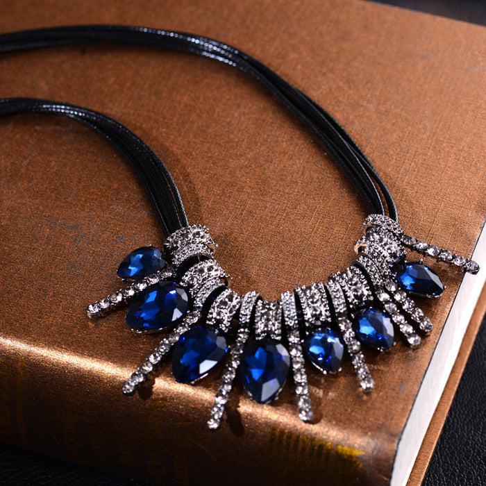 N2575 - Blue Gemstone Pendant Necklace
