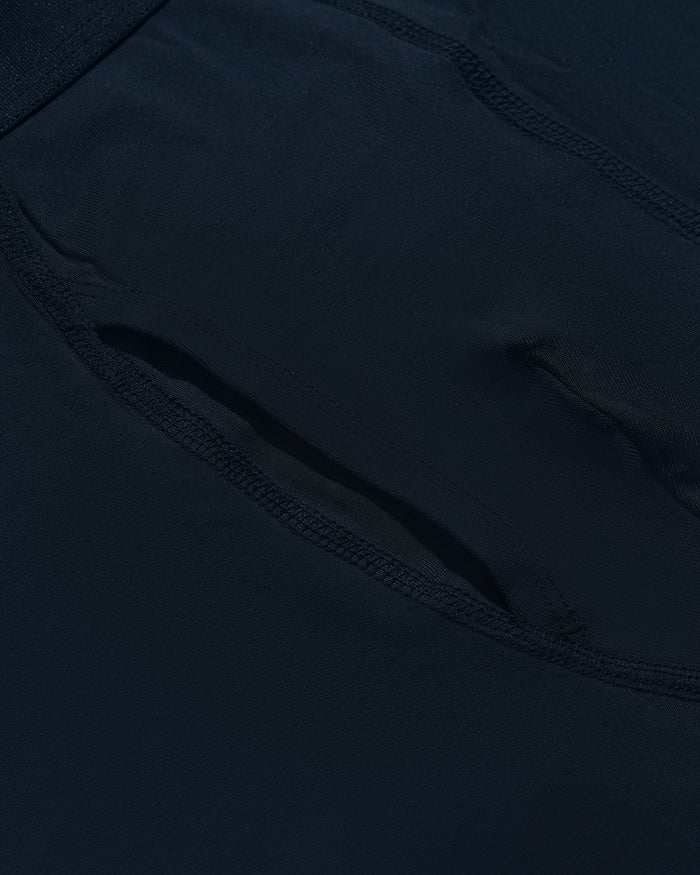 Navy Boxer Trunks W/ Fly 3-Pack, showcasing curved seams and stitching.