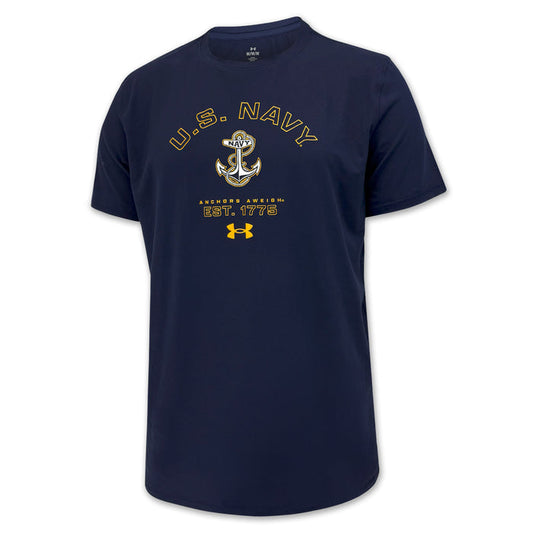Navy Under Armour Anchors Aweigh Tech Stretch T-Shirt (Navy)
