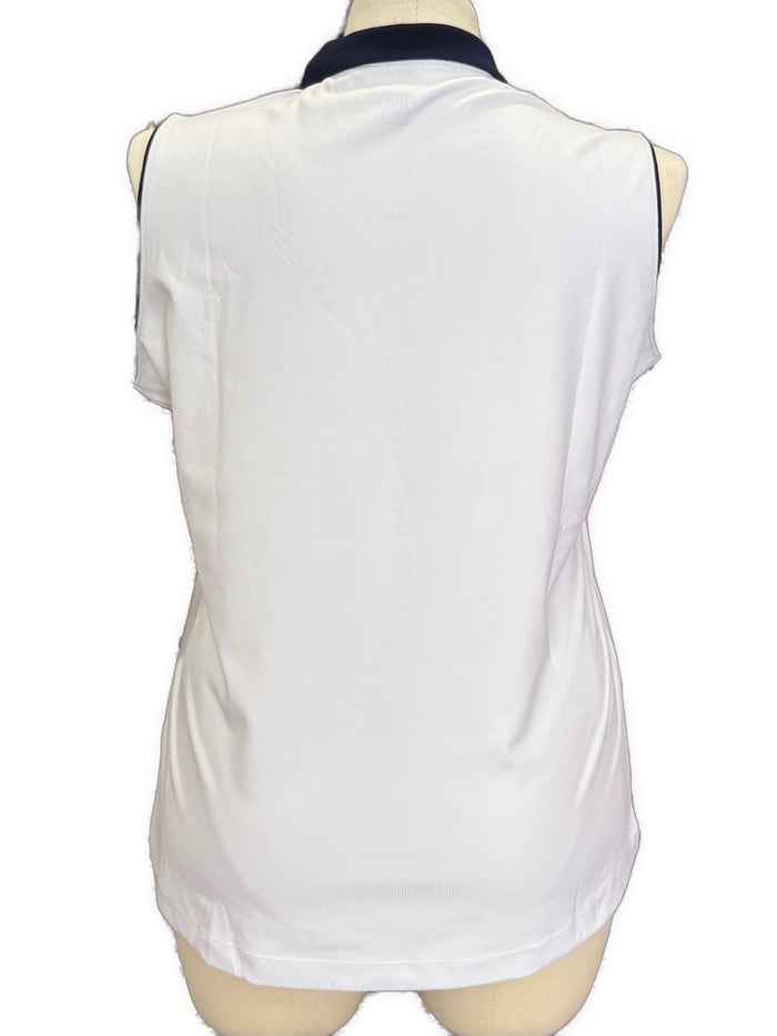 New Tail Activewear Fey White Sleeveless Ribbed Golf Top Size XL MSP$96