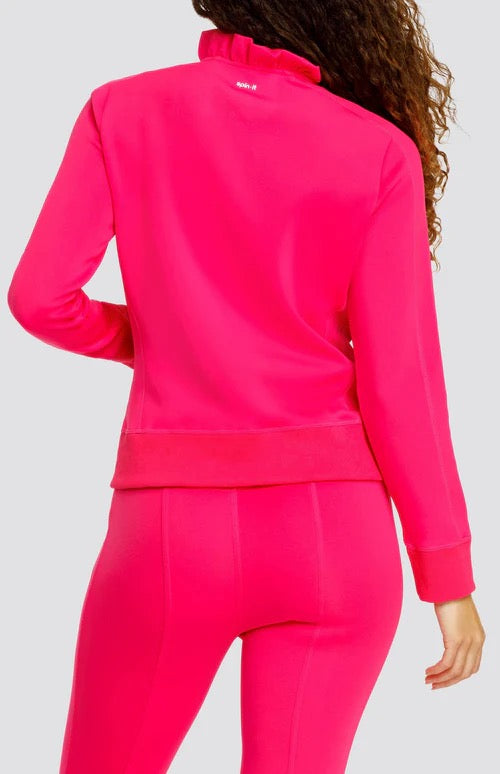 New Tail Activewear Poppi Zip Front Jacket - Vivid Pink MSP$84