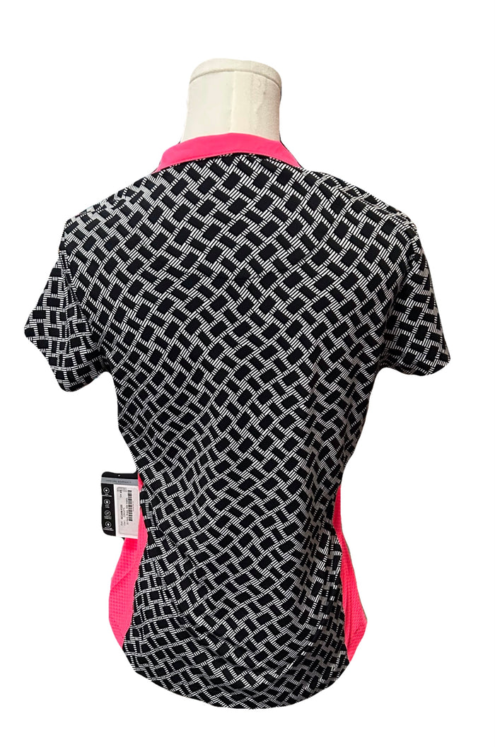 New Tail Black & White Mock Polo with Pink Size XS MSP$85