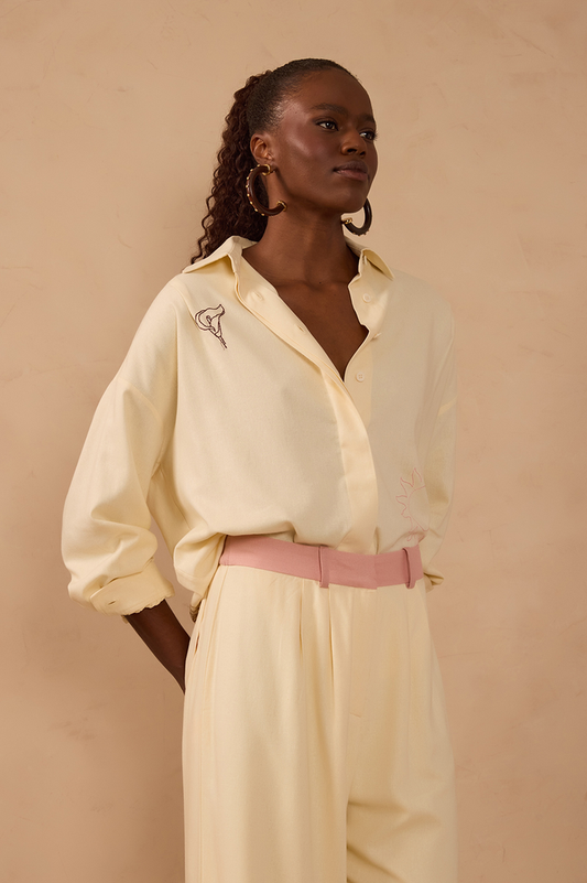 Off-White Embroidered Collared Shirt_1