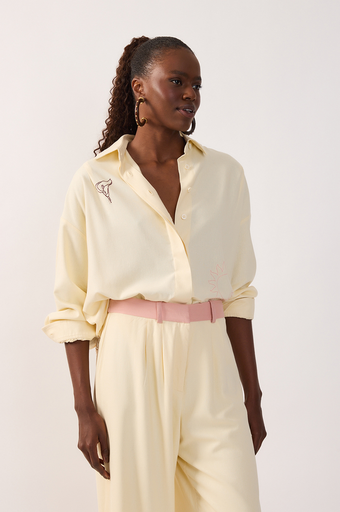 Off-White Embroidered Collared Shirt_2