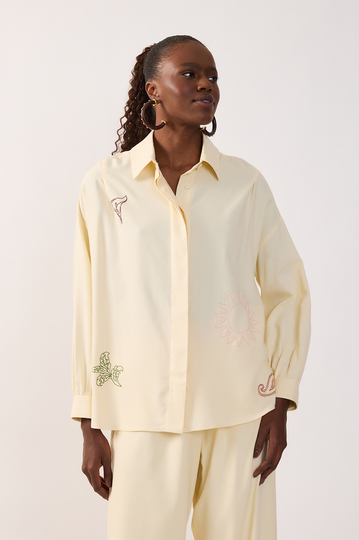 Off-White Embroidered Collared Shirt_4