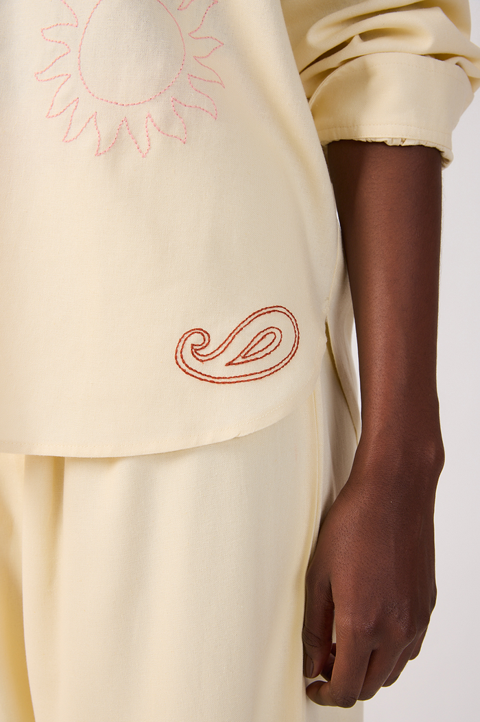 Off-White Embroidered Collared Shirt_6