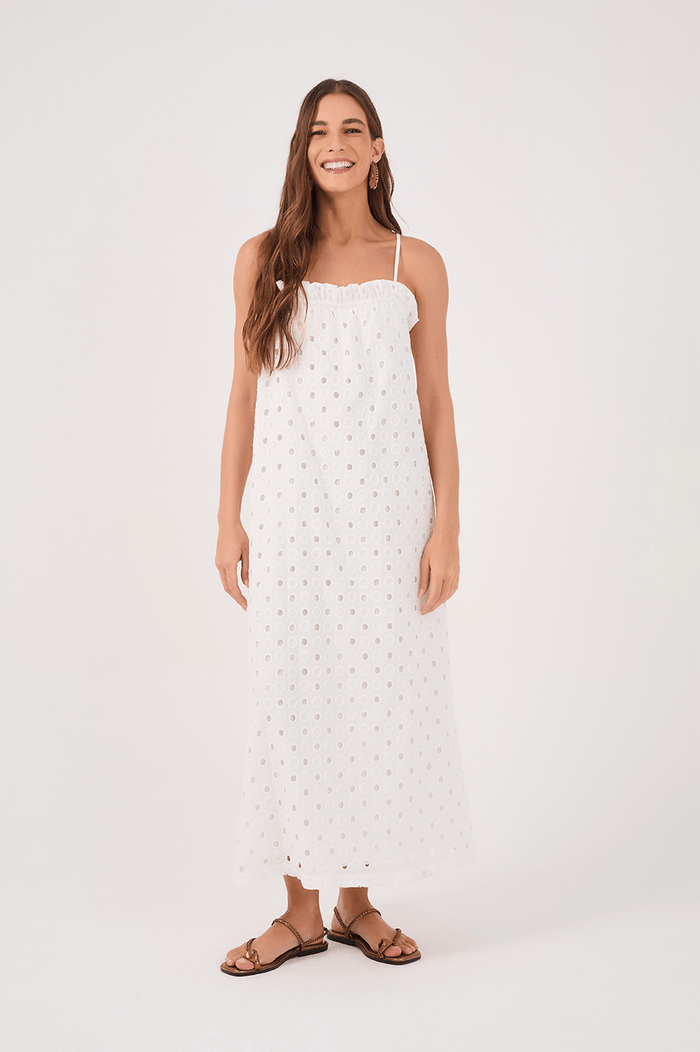 Off-White Sleeveless Cotton Midi Dress_2
