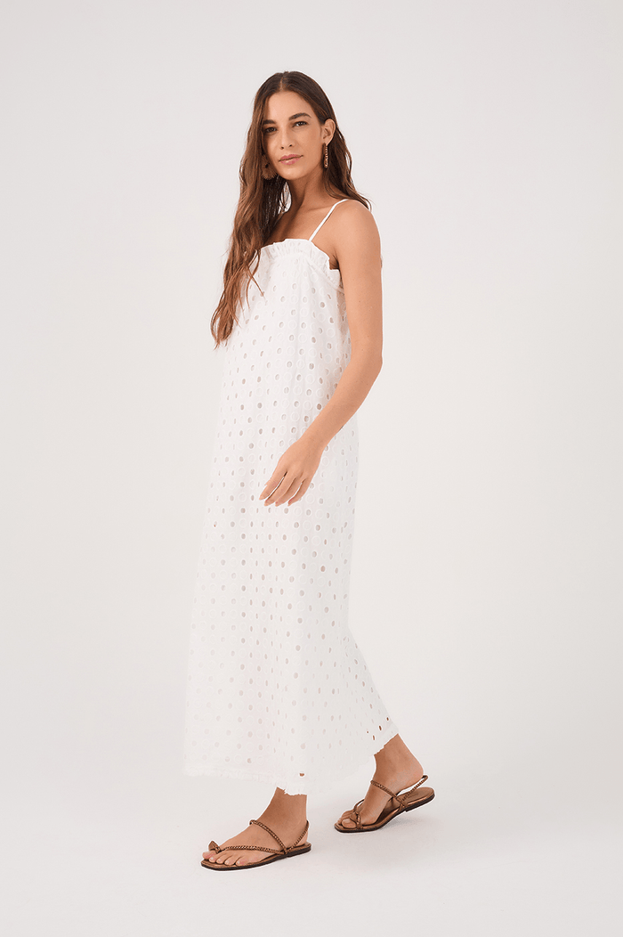 Off-White Sleeveless Cotton Midi Dress_3