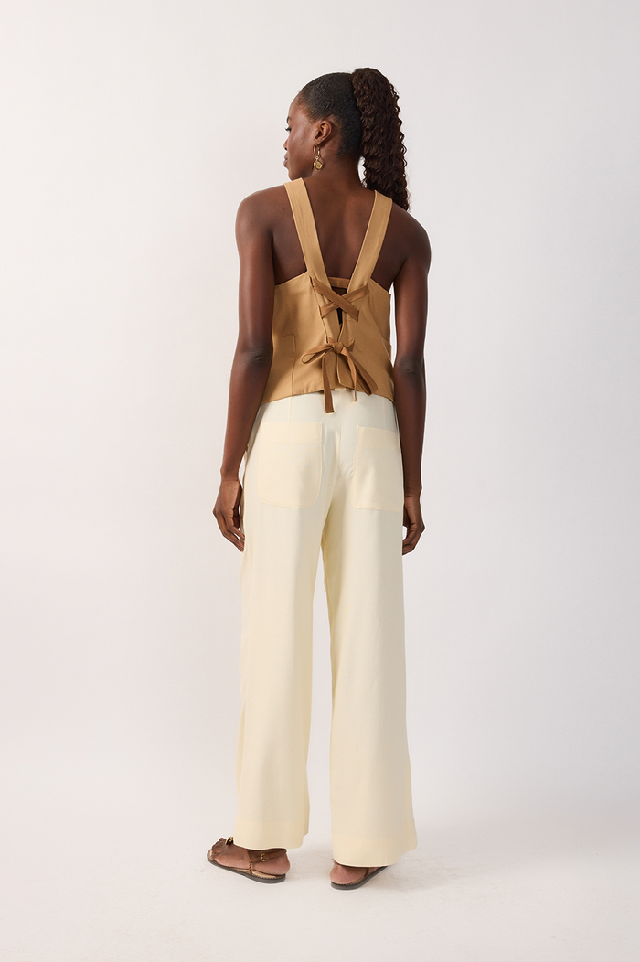 Off-White Trim Detail Pocket Linen Pants_6