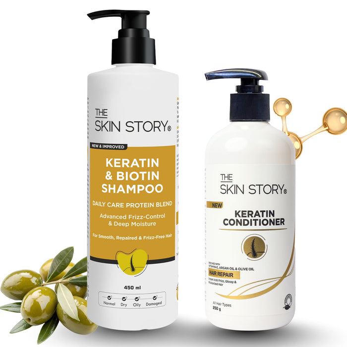 Oil Control Keratin and Biotin Shampoo & Conditioner - The Skin Story -