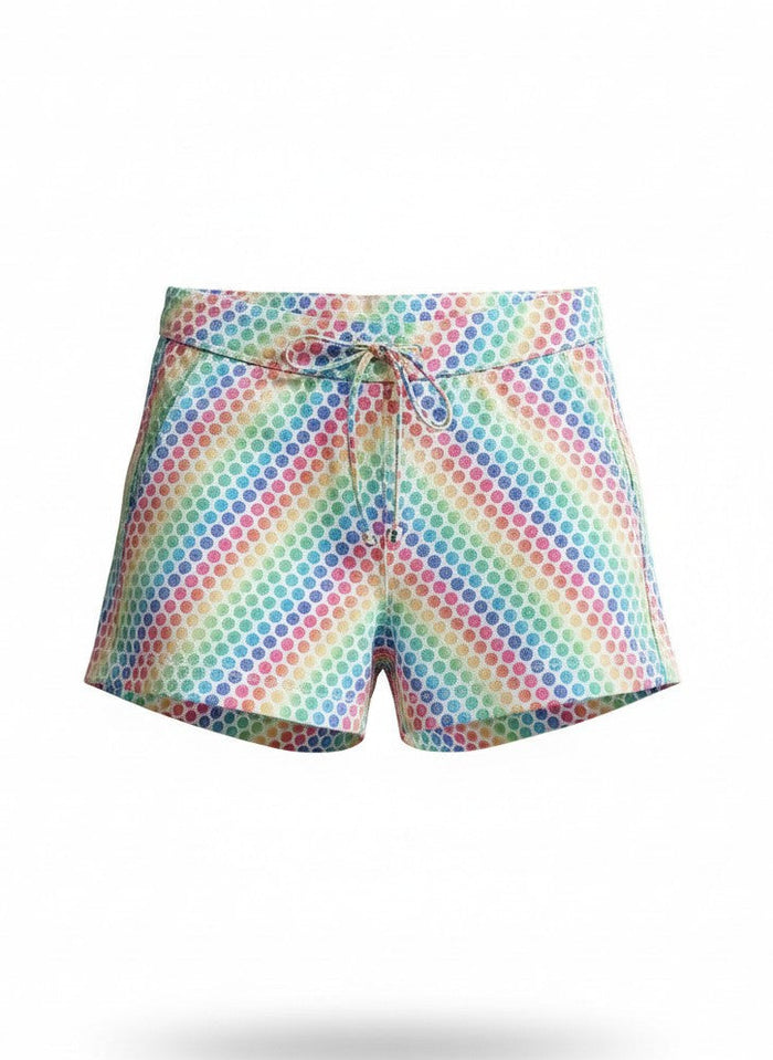 RAINBOW DOTS LINEN TEXTURE SHORT