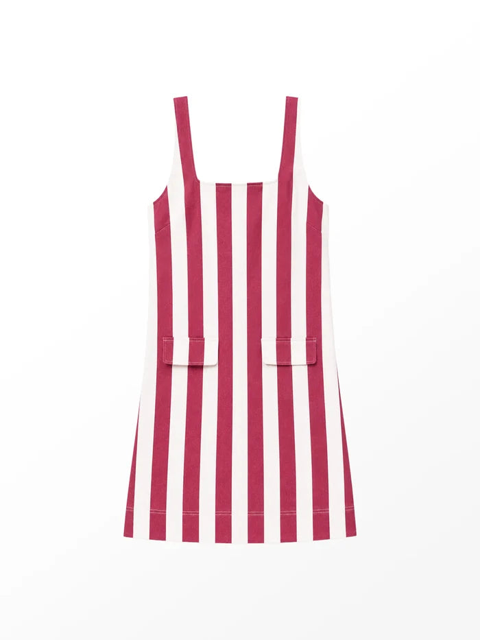 Red Stripe Pocket Detail Mini Dress