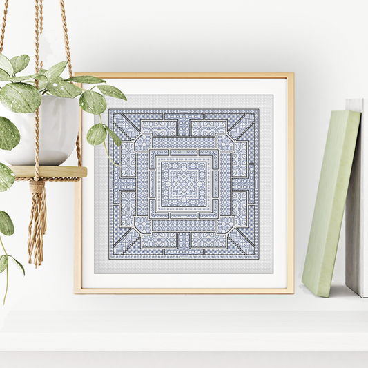 Relax in Grey Blue Blackwork Pattern by Peppermint Purple