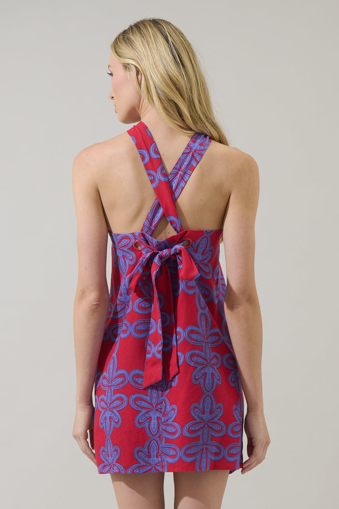 Rory Abstract Amory Halter Mini Dress
