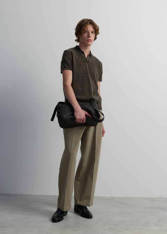 RUST KNIT POLO SHIRT