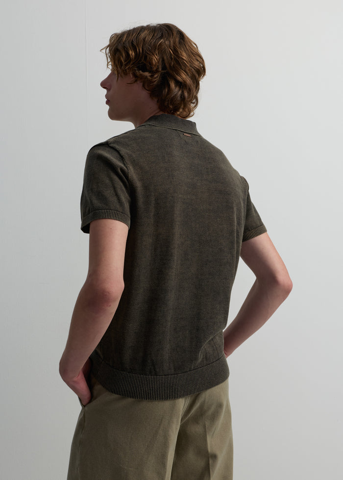 RUST KNIT POLO SHIRT
