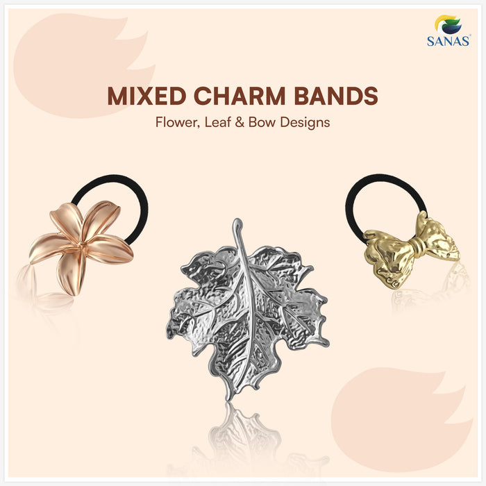 Metal rubber band hair accessories for women in gold silver and rose gold
