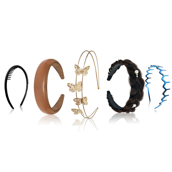 SANAS Plain Acrylic Headbands Set of 12 for Women and Girls