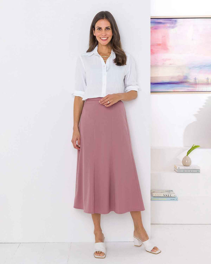 Sandown Skirt - Dusky Rose - The Classic Boutique