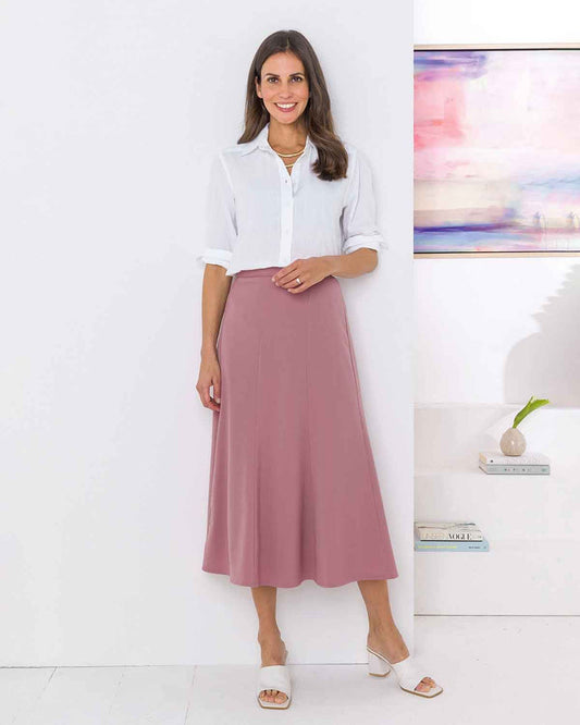 Sandown Skirt - Dusky Rose - The Classic Boutique