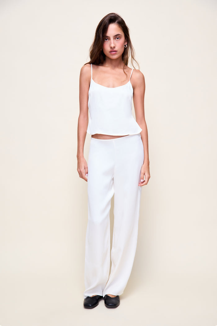 Satin Trouser in Butter Cream