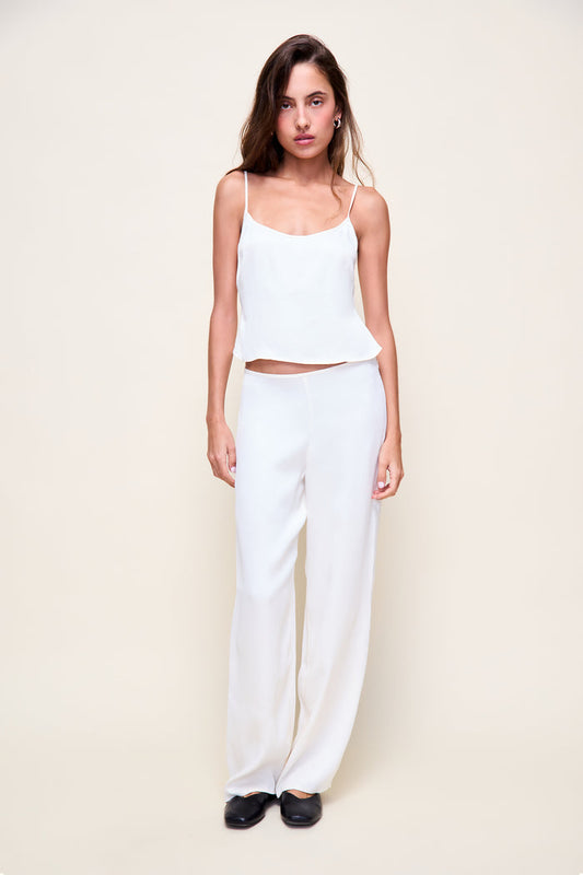 Satin Trouser in Butter Cream