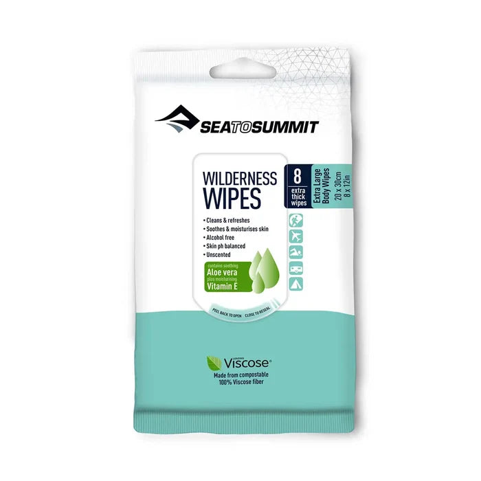 Sea To Summit Xl wilderness wipes showing the front of the pack