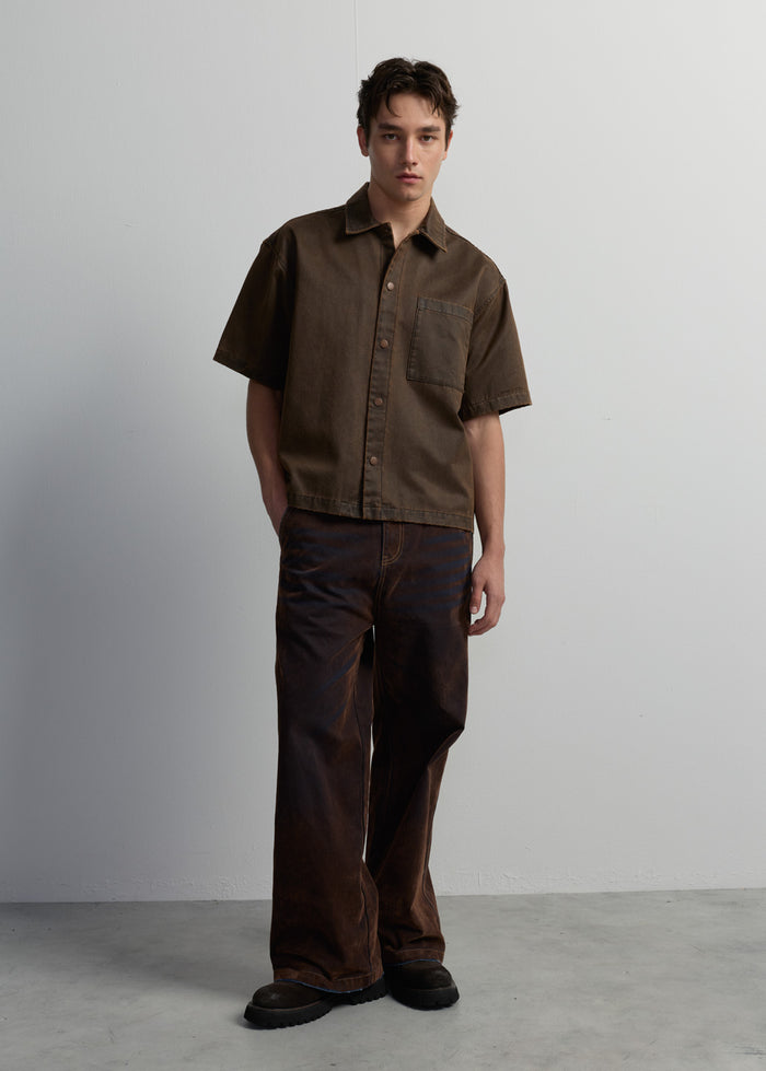 SHORT SLEEVE CAMP COLLAR SHIRT