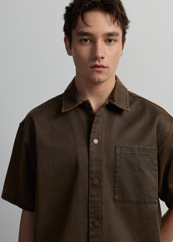 SHORT SLEEVE CAMP COLLAR SHIRT