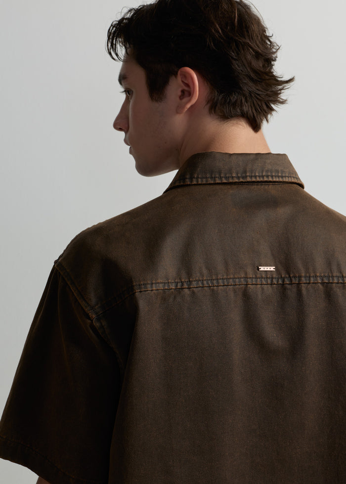 SHORT SLEEVE CAMP COLLAR SHIRT