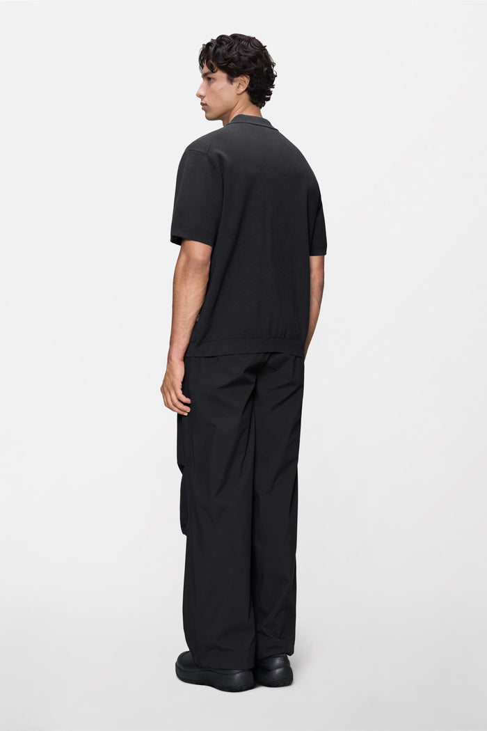 RAINS Short Sleeve Polo Black Short Sleeve