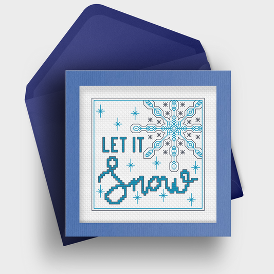 Snowflake Card Blackwork Pattern by Peppermint Purple