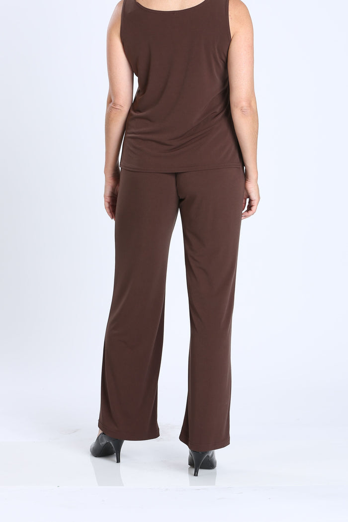 Soft Stretch Knit TANK & PANT Set In Brown - 7760TP-BRN