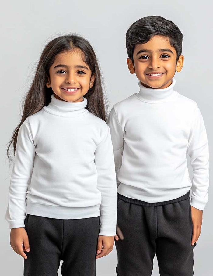 Soft Touch White High Neck  – Boys
