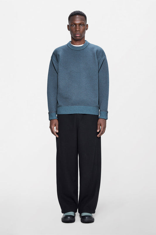 RAINS Sowa Knit Crew Neck Blue Dusk / Breeze Long Sleeve