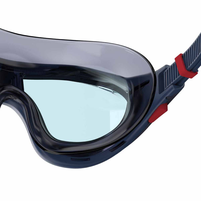 Speedo Biofuse 2.0 swimming goggles in navy, featuring a comfortable silicone seal and adjustable strap for a secure fit.