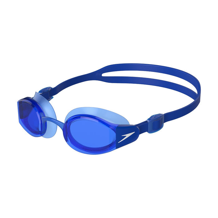 Blue Speedo Mariner Pro Goggle with adjustable straps and clear lenses for comfortable swimming and optimal eye protection.
