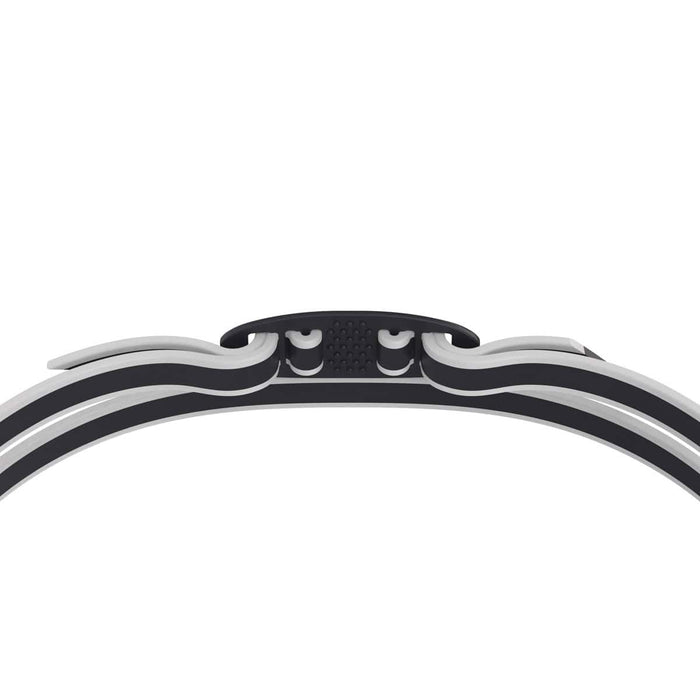 Speedo Vanquisher 3.0 swimming goggles in black and smoke tint, with adjustable strap and clear lens for competitive swimming.