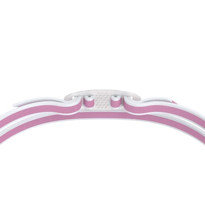Speedo women's Vanquisher 3.0 goggles in funny pink and clear with adjustable strap and anti-fog lenses.