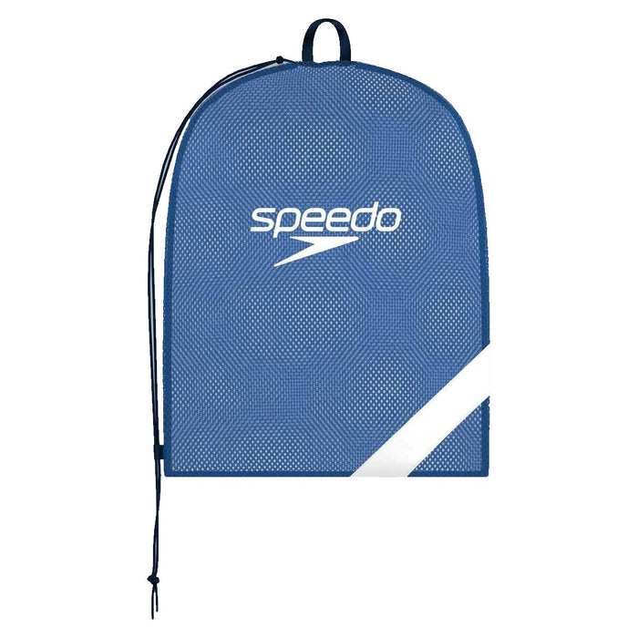 Blue Speedo XL Team Mesh Bag with sturdy mesh design and adjustable straps for convenient swimming gear storage.