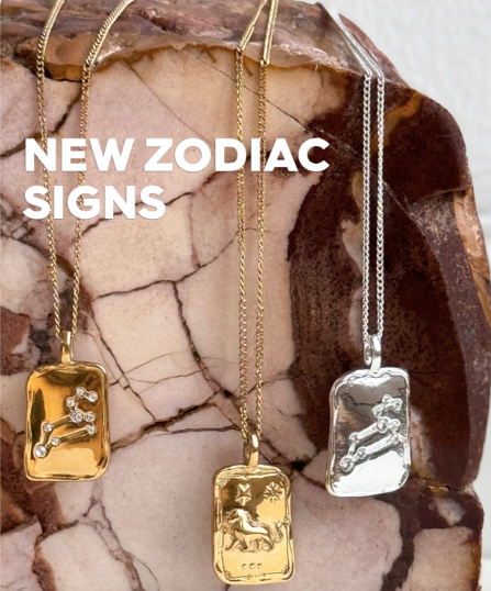 Square Zodiac Sign Necklace - Gold