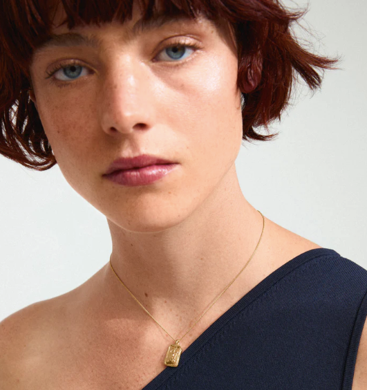 Square Zodiac Sign Necklace - Gold