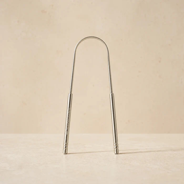 Crescent Nest reusable stainless steel tongue scraper