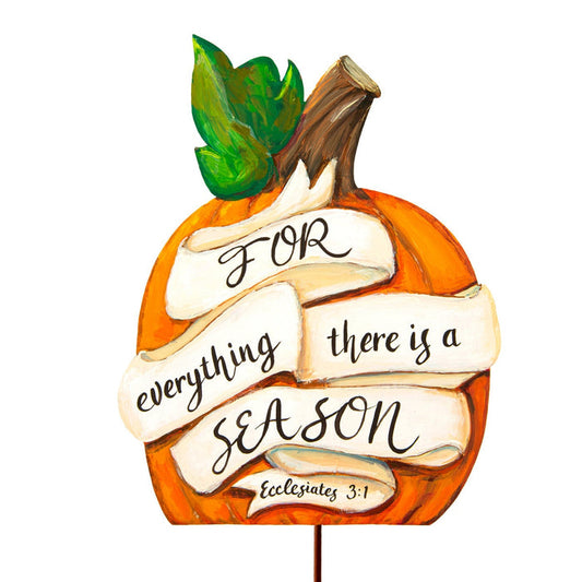Stake Pumpkin Banner Ecclesiastes 3:1 round top collection