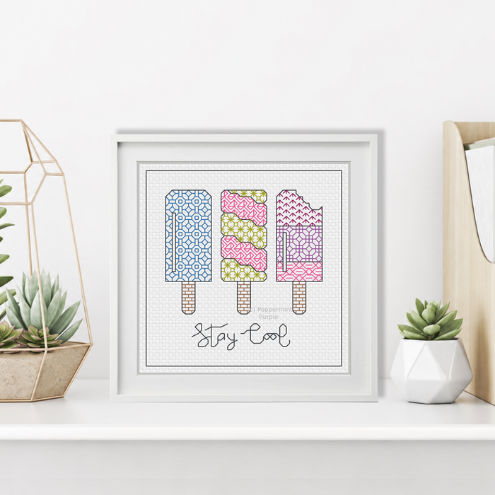 Stay Cool Blackwork Pattern by Peppermint Purple